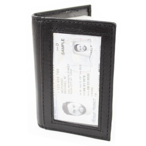 Men Genuine Leather Bifold Credit Card Holder with RFID Blocking - Picture 1 of 13